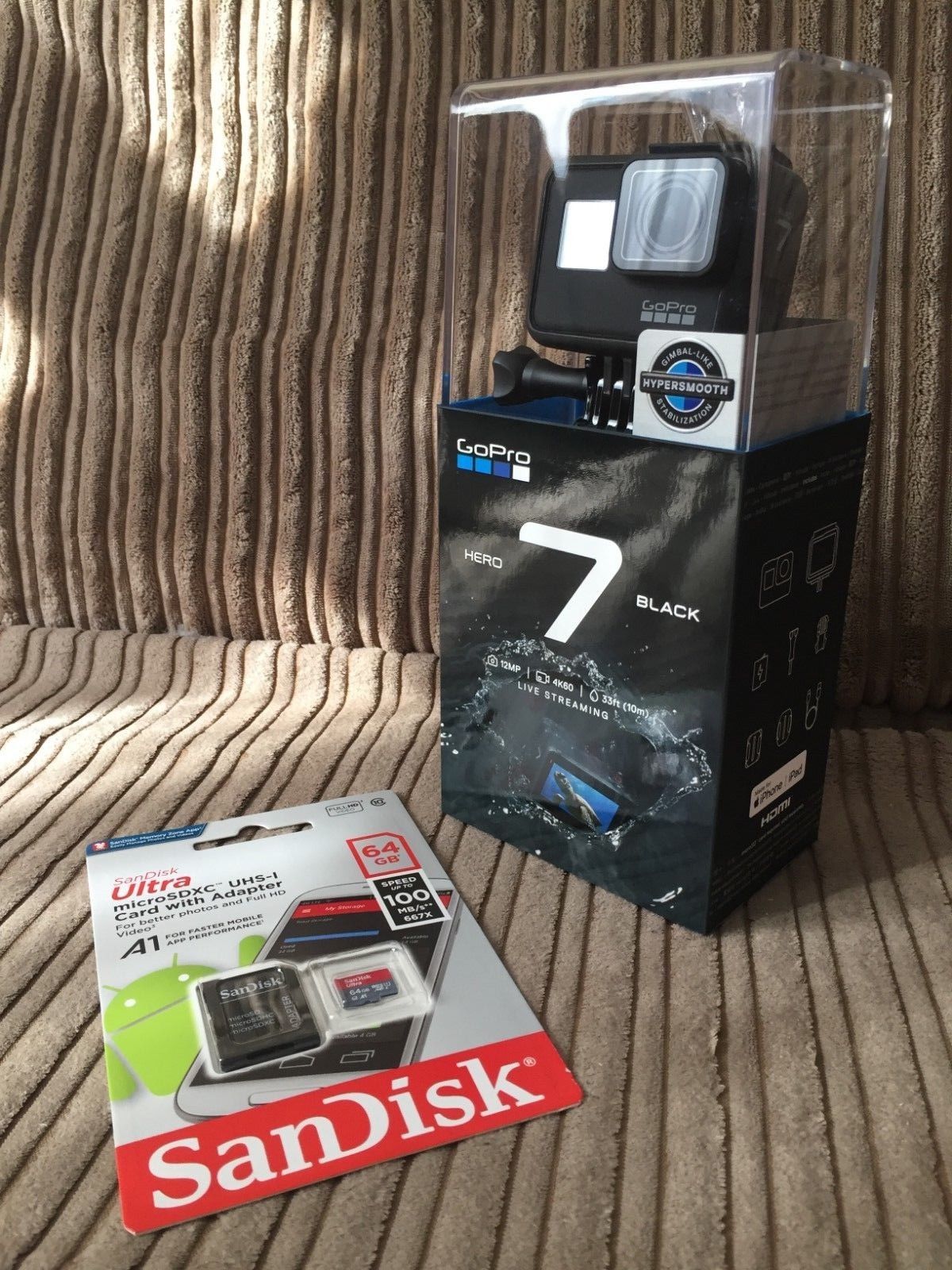 2nd Hand Gopro Gopro Hero 7 Black Silver And White Plus 64gb Sandisc Card On Sale