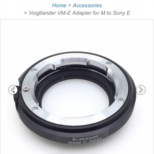 2nd hand Voigtlander VM-E Adapter for M to Sony E on sale